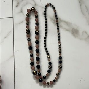 Elegant Black, Rose and gold  Beaded Vintage Necklace